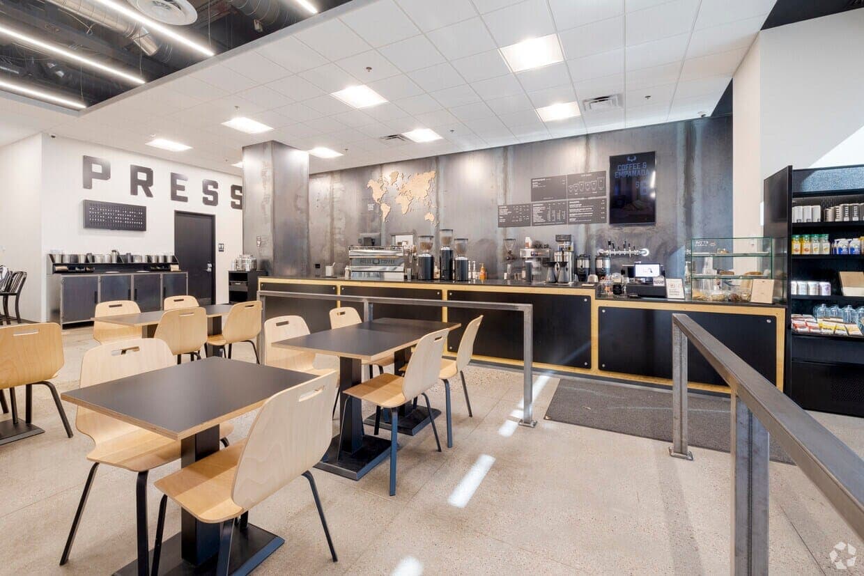 The Press Coffee counter on the ground floor at 200 EVB